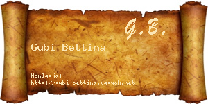 Gubi Bettina névjegykártya